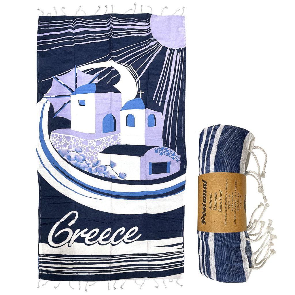 Πετσέτα Θαλάσσης Pestemal Greek Island ~280g 90x180cm SummerTiempo 622962 - 1 τεμ.