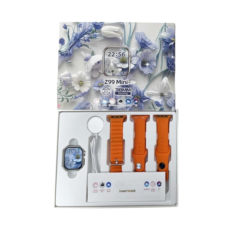 Σετ Smartwatch με 3 λουράκια - Z99 Mini - 064984 - Orange