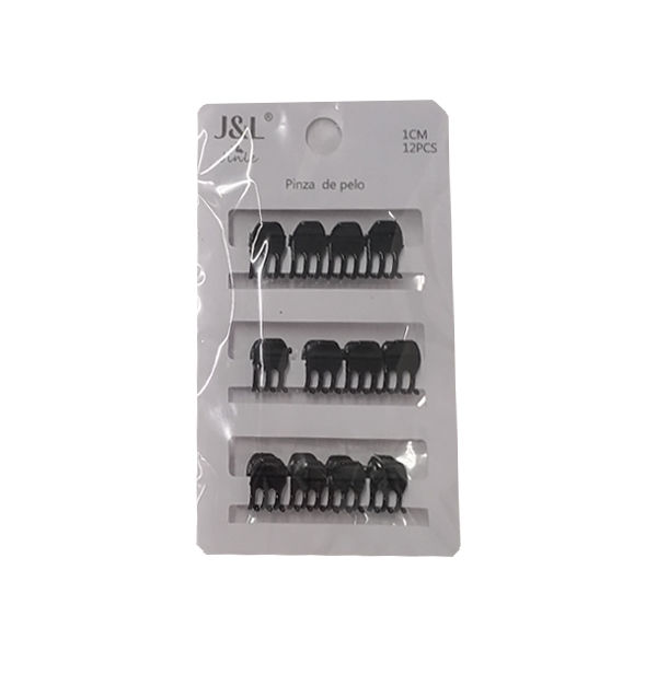 Σετ 12 μαύρα κλάμερ μαλλιών 1 cm [70102011] - 6 τεμ.