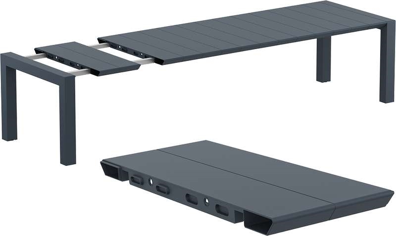 VEGAS RATTAN DARK GREY 100X260/300Χ75εκ. ΕΠΕΚΤ.ΤΡΑΠΕΖΙ - Image 3