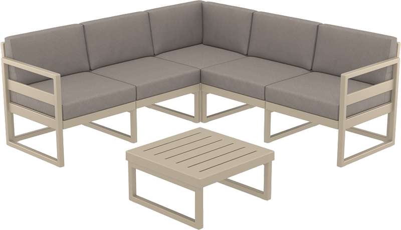 MYKONOS ΓΩΝΙΑ SET TAUPE/ΜΑΞ. BEIGE ΠΟΛ/ΝΙΟΥ (+ΤΡΑΠ.65εκ.) - Image 2