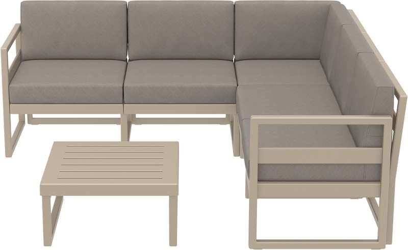 MYKONOS ΓΩΝΙΑ SET TAUPE/ΜΑΞ. BEIGE ΠΟΛ/ΝΙΟΥ (+ΤΡΑΠ.65εκ.) - Image 3