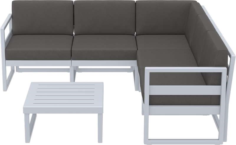 MYKONOS ΓΩΝΙΑ SET SILVER GREY ΜΕ ΜΑΞΙΛΑΡΙΑ ΠΟΛ/ΝΙΟΥ (+ΤΡΑΠ.65εκ.) - Image 3
