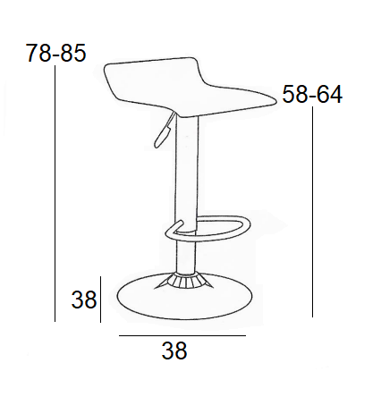 Σκαμπό Μπάρ 2τμχ Bar3 Cream Pvc 38x38x85εκ. - Image 2
