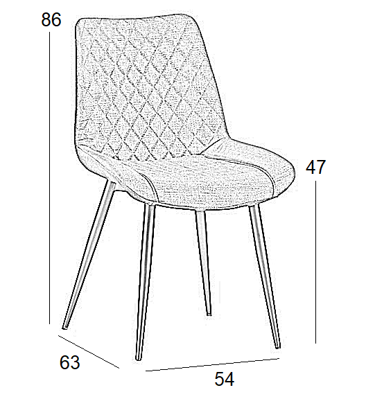 ALESIA GREY ΥΦΑΣΜΑ ΚΑΡΕΚΛΑ ΜΕΤΑΛΛΙΚΗ 54X63X86εκ. - Image 2