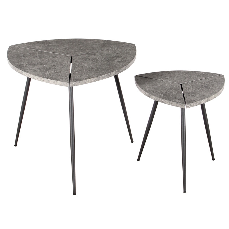 INDY SET CEMENT COLOR ΤΡΑΠΕΖΙ ΣΑΛΟΝΙΟΥ 60X60X50εκ. 40Χ40Χ40εκ.