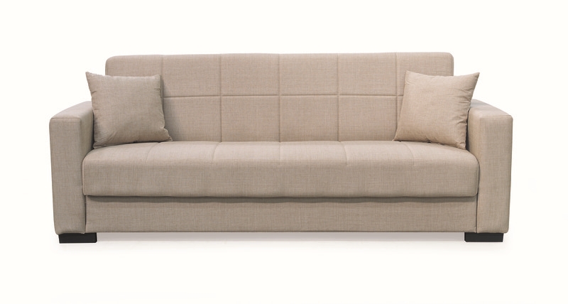 ROVER LIGHT BROWN ΥΦΑΣΜΑ 3ΘΕΣΙΟΣ ΚΑΝΑΠΕΣ/ΚΡΕΒΑΤΙ ΜΕ ΑΠΟΘ.ΧΩΡΟ 210X80εκ. - Image 2