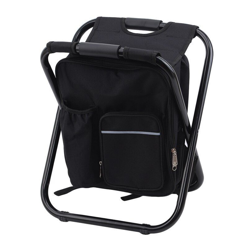Πτυσσόμενο σκαμπό και σακίδιο camping - 1344 - 170105 - Black