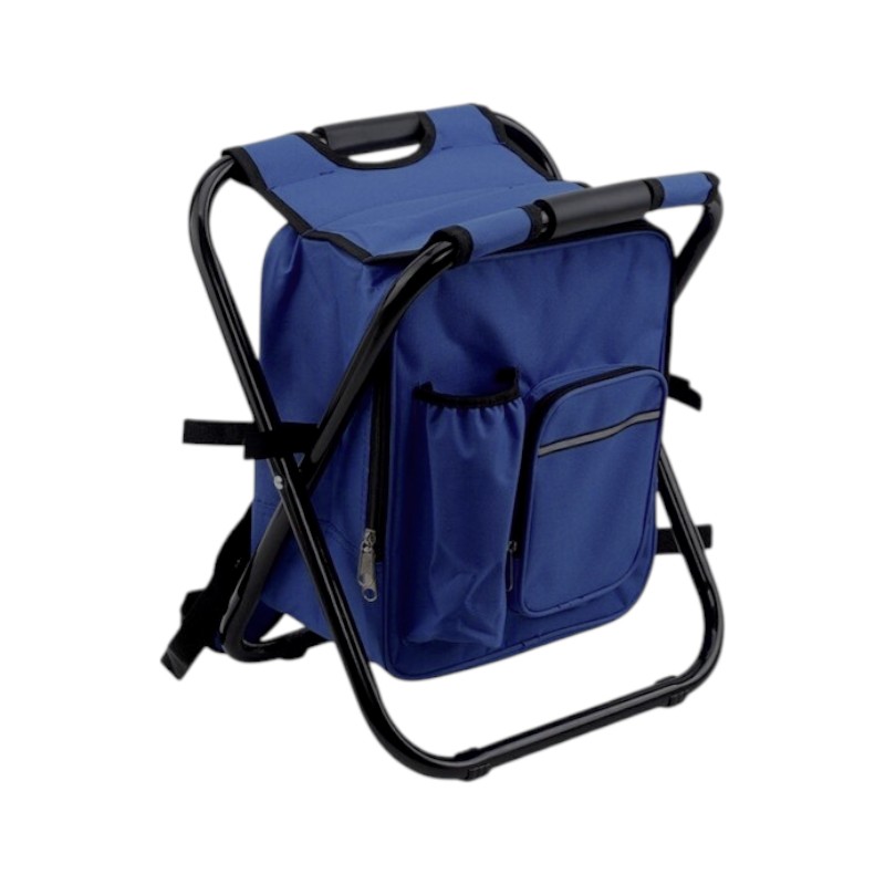 Πτυσσόμενο σκαμπό και σακίδιο camping - 1344 - 170105 - Dark Blue