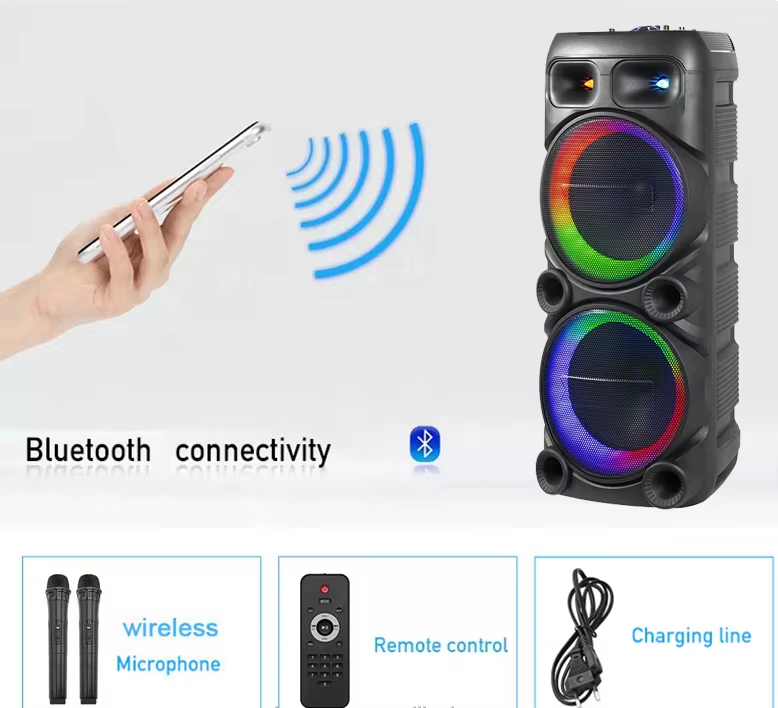 Φορητό ηχείο subwoofer με 2 μικρόφωνα Karaoke - AO-1299 - 801148 - Image 4