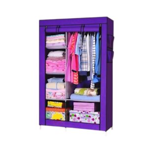 Υφασμάτινη ντουλάπα ρούχων με ράφια - 8890 - 521674 - Purple