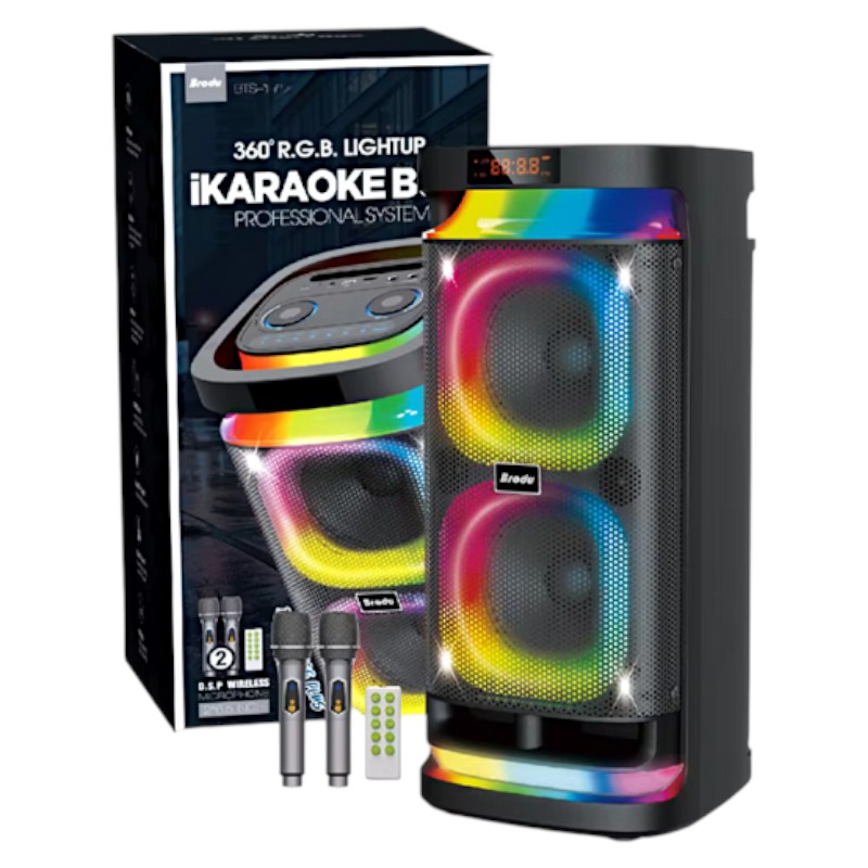 Φορητό ηχείο subwoofer με 2 μικρόφωνα Karaoke - BTS-1990 - 719909 - Image 2