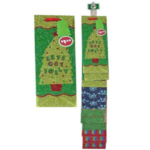 Τσάντα Δώρου Ποτού  Χάρτινη Χριστουγέννων 35,5x11,5x11,5cm Xmasfest 1133922 - 12 τεμ.