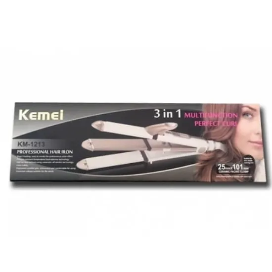 Ισιωτική μαλλιών - 3in1 - KM-1213 - Multistyler - Kemei - Gold/White