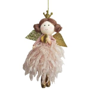 Αγγελάκι Στολίδι Κρεμαστό με Φτερά & Πούπουλα 12cm Xmasfest 1133911 - 12 τεμ.