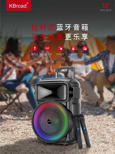 Φορητό ηχείο subwoofer με 2 μικρόφωνα Karaoke - KTS2231 - 722312 - Image 2