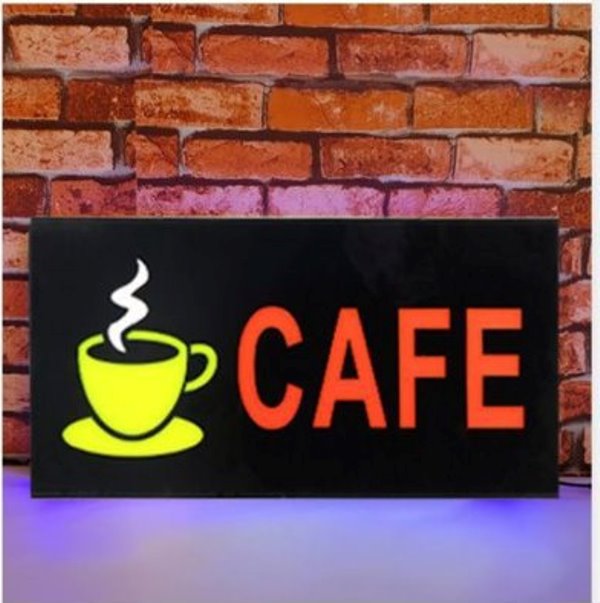 Φωτιζόμενη πινακίδα με led "CAFE" OEM