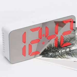 LED ρολόι ξυπνητήρι καθρέφτης λευκό με κόκκινα ψηφία DS-3622X OEM