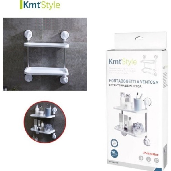 Διπλό ράφι τοίχου με βεντούζες Kmt style 5200795 OEM