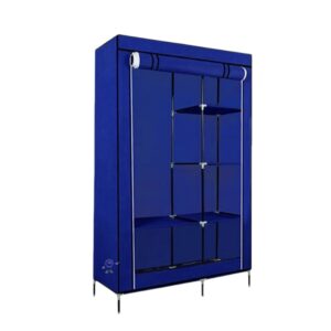 Υφασμάτινη ντουλάπα ρούχων με ράφια - 8890 - 521674 - Blue Cyan