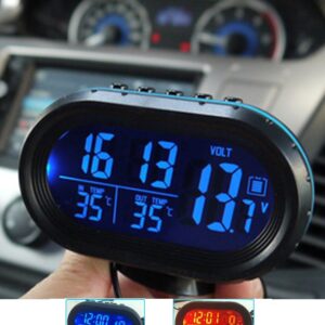 Ψηφιακό ρολόι-ξυπνητήρι, θερμόμετρο ΙΝ/OUT και βολτόμετρο αυτοκινήτου 0307 OEM