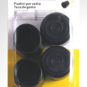 Στρογγυλά προστατευτικά σιλικόνης για καρέκλες μαύρα 25mm 4τμχ 883216 Herran HERRAN