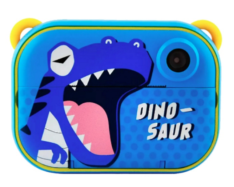 Ψηφιακή παιδική φωτογραφική μηχανή με θερμικό εκτυπωτή, μπλε δεινοσαυράκι OEM