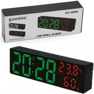 Ψηφιακό ρολόι τοίχου μαύρο με πράσινα ψηφία DS3818L OEM
