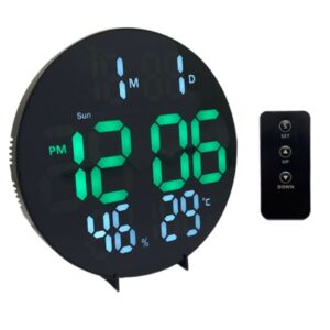 Ψηφιακό ρολόι τοίχου LED με τηλεχειριστήριο μαύρο με πράσινα ψηφία DS3813L OEM