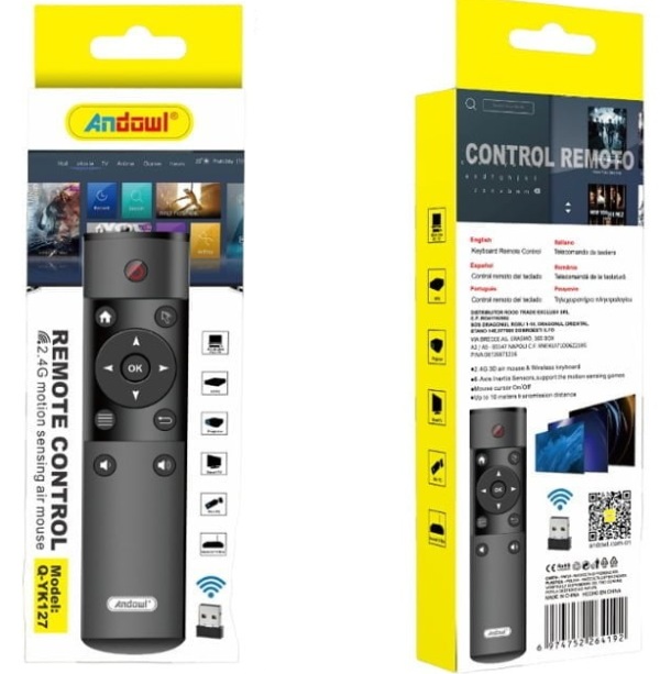 Τηλεχειριστήριο έξυπνων συσκευών μαύρο 2.4 G USB Q-YK127 ANDOWL Andowl