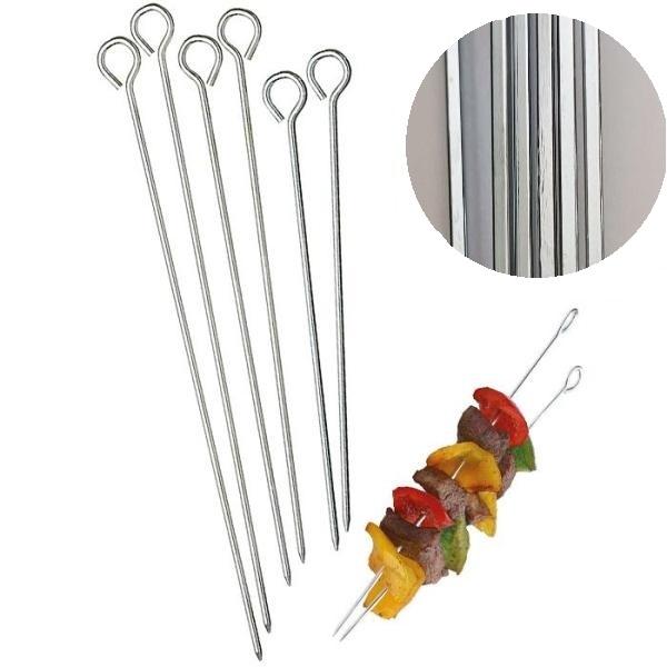 BBQ sticks μεταλλικά σετ 6 τεμαχίων 40cm 4430 OEM