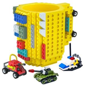 Πλαστική κούπα βάση για τουβλάκια κατασκευών κίτρινη OEM