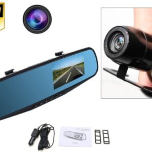 Κάμερα καθρέπτης αυτοκινήτου 3.2'' FHD DVR καταγραφικό πορείας + ευρυγώνια κάμερα οπισθοπορείας 120° 0317 OEM