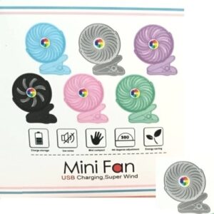 Επαναφορτιζόμενος μίνι ανεμιστήρας με κλιπ γκρι 2628-10 OEM