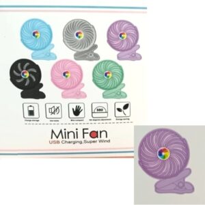 Επαναφορτιζόμενος μίνι ανεμιστήρας με κλιπ μωβ 2628-10 OEM