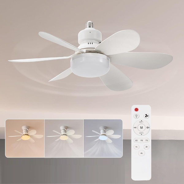 Ανεμιστήρας - λάμπα οροφής με τηλεχειριστήριο Ε27 30W 42cm λευκός 27551 OEM