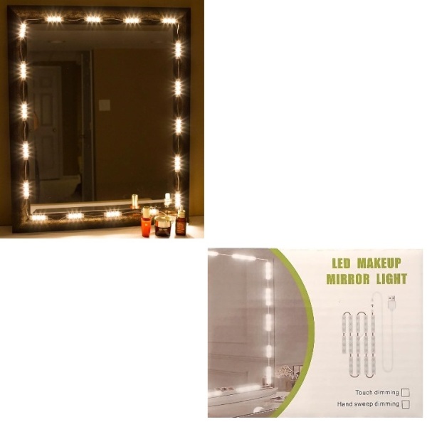 Αυτοκόλλητα φώτα  LED για καθρέφτη USB ΝΟ.00135 OEM