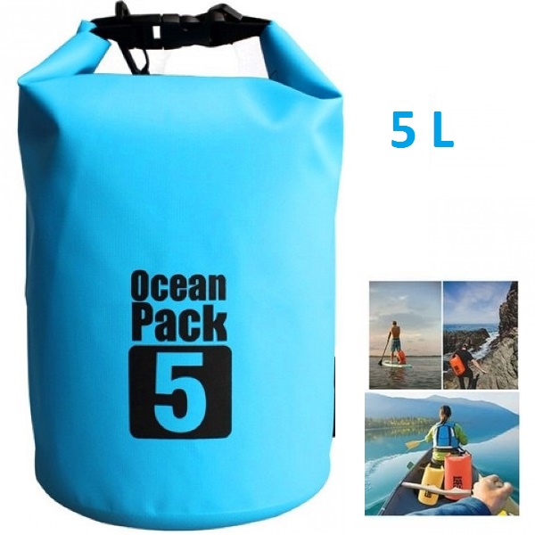 Αδιάβροχη τσάντα παραλίας Ocean Pack 5L γαλάζιο OEM
