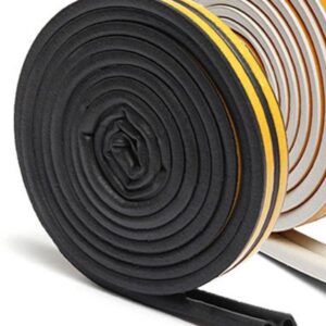 Αυτοκόλλητη ταινία μόνωσης για πόρτες και παράθυρα 2x3m, μαύρη OEM