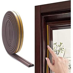 Αυτοκόλλητο μονωτικό λάστιχο για κουφώματα καφέ 0.9cmx6m Profilo D HYDERON HD-96300 OEM