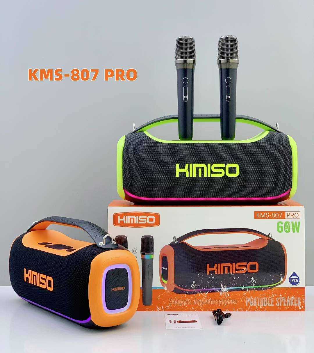 Ασύρματο ηχείο Bluetooth με 2 μικρόφωνα Karaoke - KMS-807 Pro - 813782 - Green - Image 2