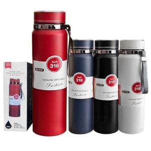 Θερμός Ανοξείδωτος Μονόχρωμος με Λουράκι 1000ml Homie 1002185 - 1 τεμ.