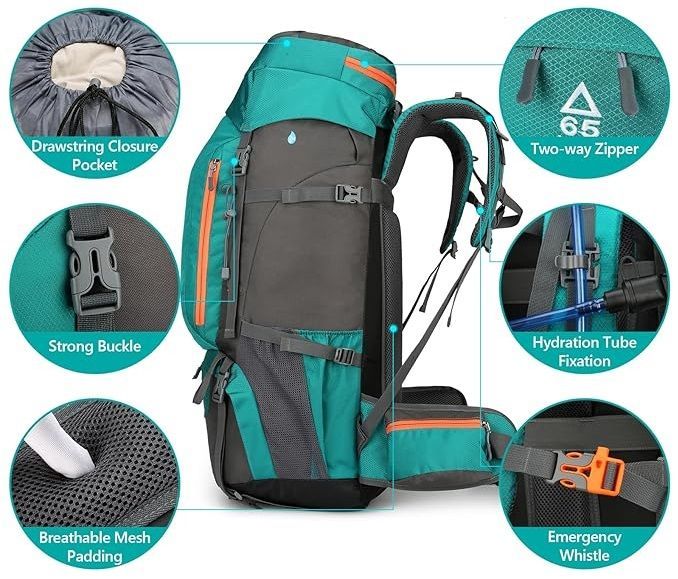 Σακίδιο πλάτης ορειβατικό - H2401 - 65L+5L - 251593 - Dark Blue - Image 2