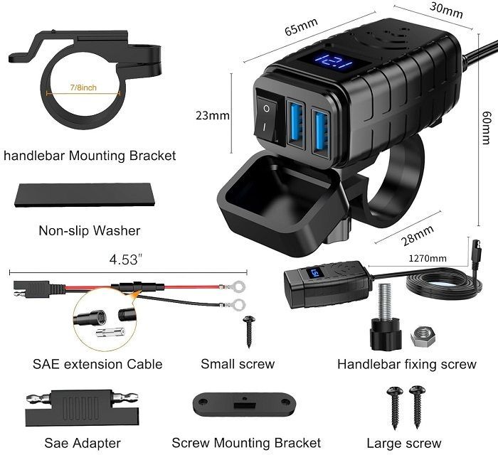 Αντάπτορας φόρτισης μοτοσυκλέτας USB - MQ3103 - 330001 - Image 4