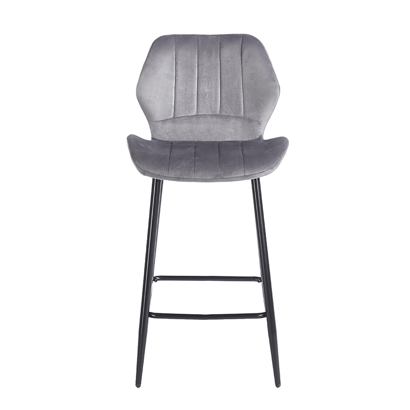 DYLAN GREY VELVET ΥΦΑΣΜΑ 65εκ. ΣΚΑΜΠΟ ΜΕΤΑΛΛΙΚΟ 46X45X65-95εκ. - Image 2