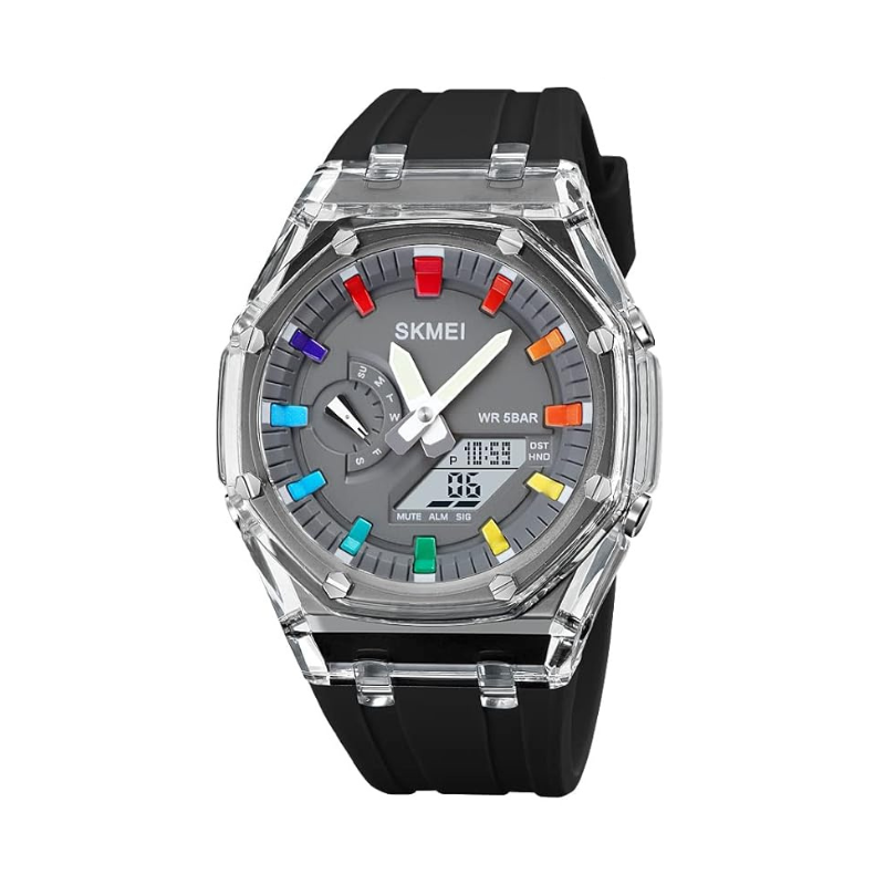 Ψηφιακό/αναλογικό ρολόι χειρός - Skmei - 2100 - Black/Grey