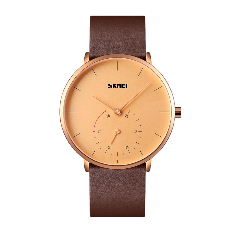 Αναλογικό ρολόι χειρός - Skmei - 9213 - Brown/Gold