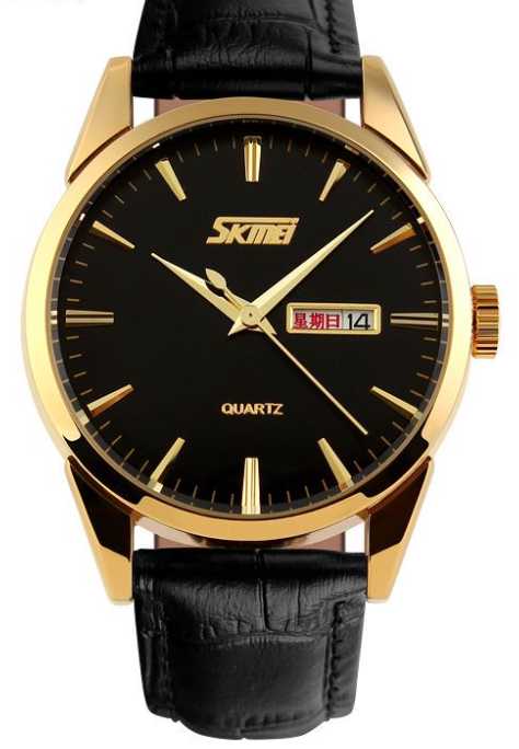 Αναλογικό ρολόι χειρός - Skmei - 9073 - Black/Gold
