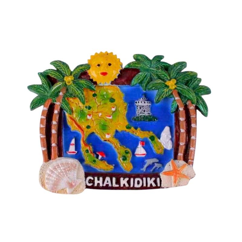 Tουριστικό μαγνητάκι Souvenir - Σετ 12pcs - Resin Magnet - Chalkidiki - 678071
