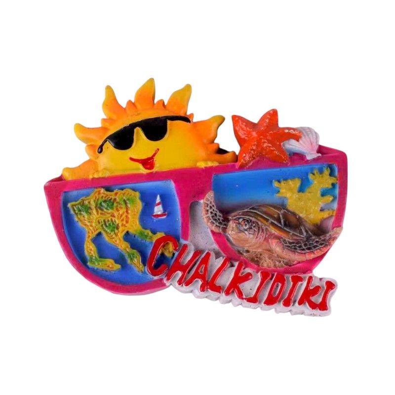 Tουριστικό μαγνητάκι Souvenir - Σετ 12pcs - Resin Magnet - Chalkidiki - 678079